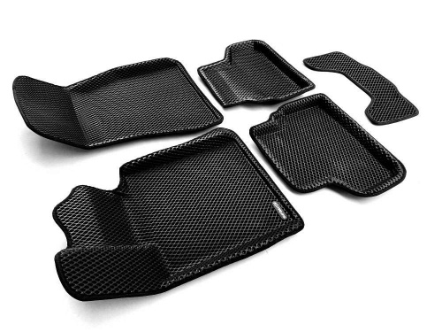 Коврики в салон BMW 5 (G30) 2017-2020 Седан, 3D EVA Euromat, Черный, Арт. EM3DEVA001219