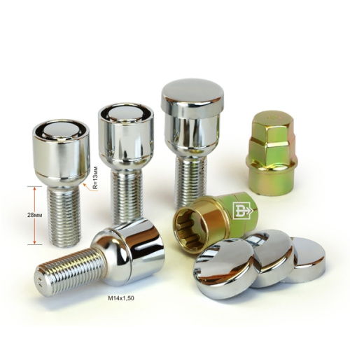 Секретные болты M14x1.5 Сфера L-28мм Хром, Ключ 17-19, Арт. 384110X2