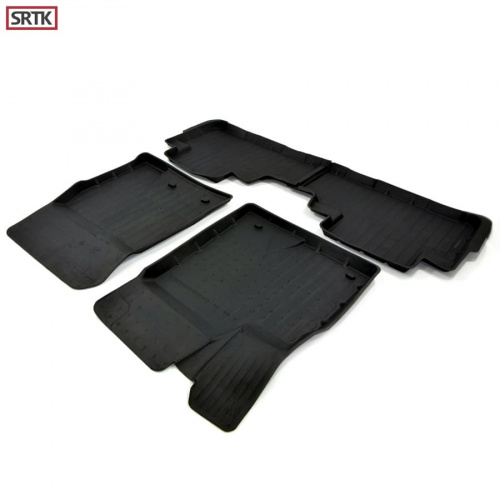 Коврики в салон Toyota Highlander (U50) 2013-2016, резина 3D SRTK Premium, Черный, Арт. PR.TY.HI.13G.02X72