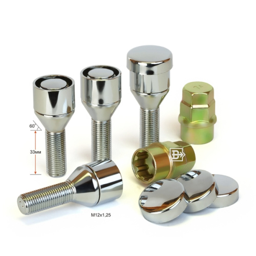 Секретные болты M12x1.25 Конус L-33мм Хром, Ключ 17-19, Арт. 372130X2