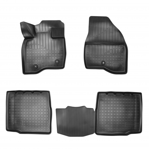Коврики в салон Ford Explorer (U502) 2017-2019 FL2, полиуретан 3D Norplast, Черный, 5 мест Арт. NPA11C22185