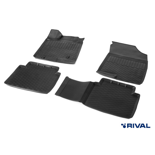 Коврики в салон Haval Jolion 2021-2024, полиуретан Rival, Черный, 4WD Арт. RIV19404003