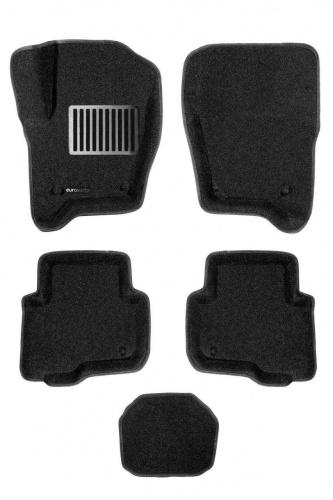Коврики в салон Land Rover Discovery  (L319) 2004-2009, 3D ткань Euromat LUX, Черный, Арт. EM3D003100