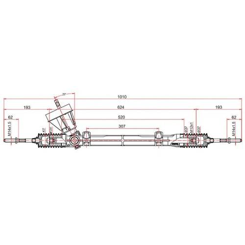 Рейка рулевая  LADA Largus 2012-2021 Универсал  без Г/У LHD,  Арт. ST6001547612