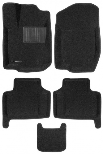 Коврики в салон Mercedes GL (X164) 2006-2009, 3D ткань Euromat Business, Черный, комплект на первые два ряда Арт. EMC3D-003501