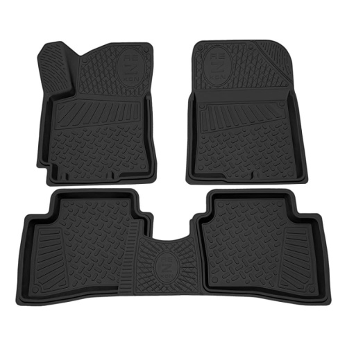 Коврики в салон Kia Rio  2011-2015 Хэтчбэк 5 дв., резина Rezkon, Черный, Арт. 1021020200