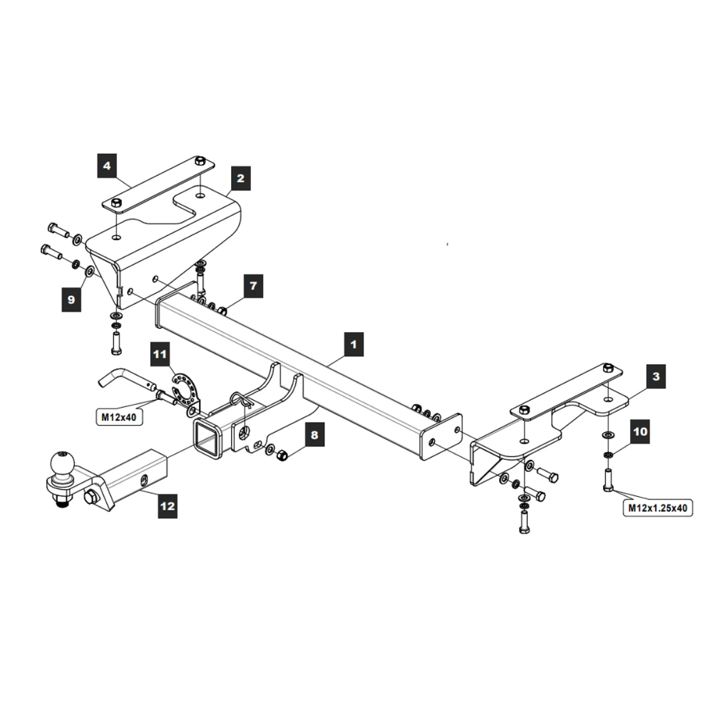 Фаркоп FAW Bestune T77 2018-2021 (E с антистуком) TOWRUS Арт. 289245