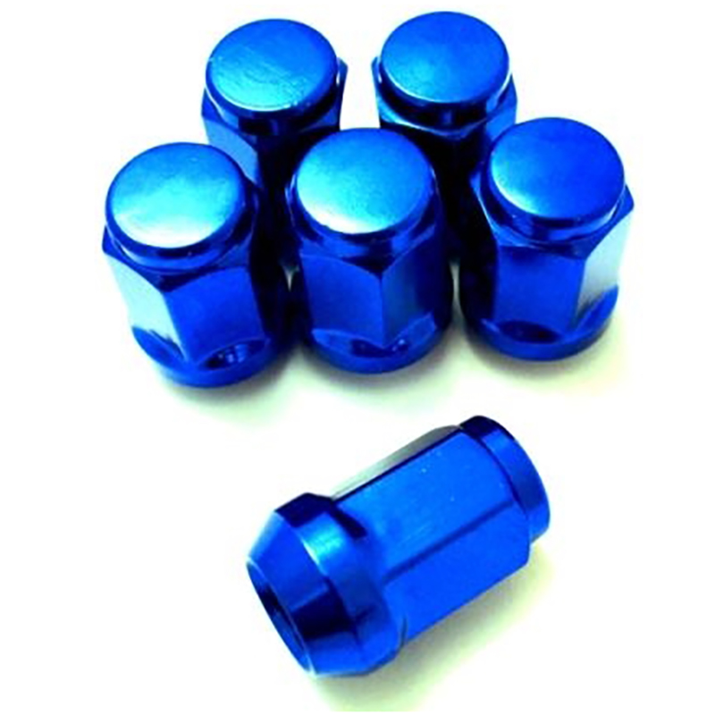 Комплект гаек M12x1.5 Конус h-32мм закрытая, Синий, Ключ 17-19, Арт. KK801345HT/BL