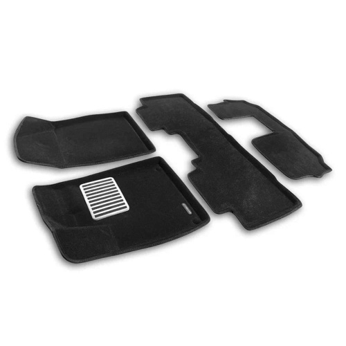 Коврики в салон GAC GS8  2021-, 3D ткань Euromat LUX, Черный, на 3 ряда Арт. EM3D0014331