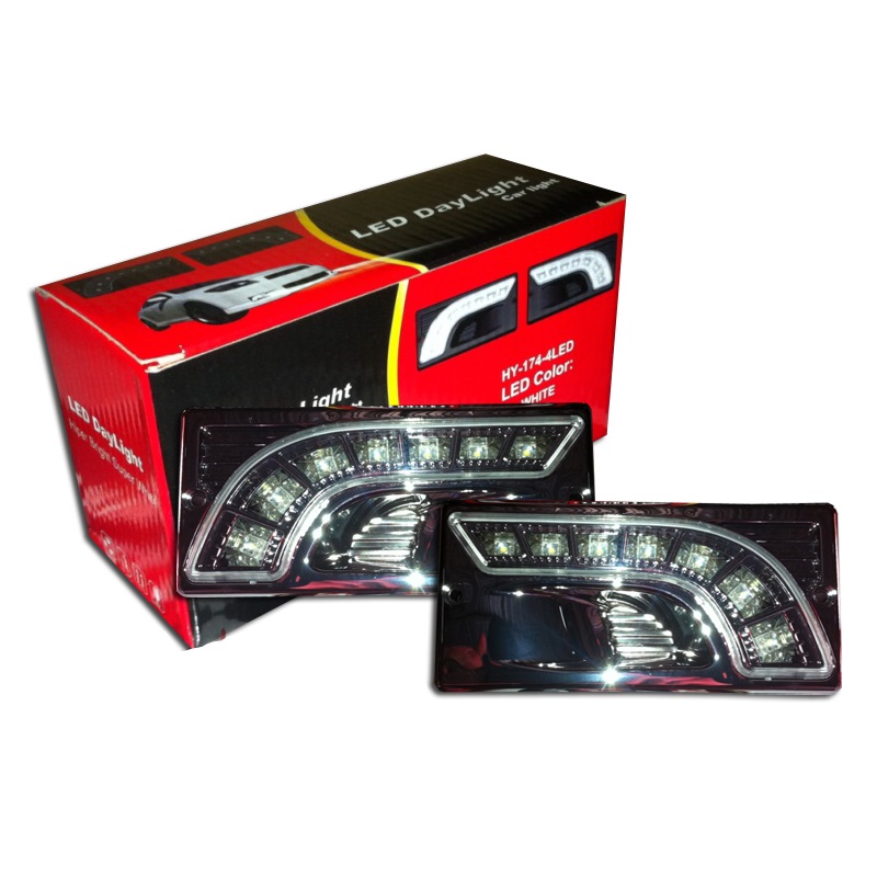 ДХО фара  LADA (ВАЗ) 2110 чёрные, (L+R) комплект Арт. HY-174-3LED