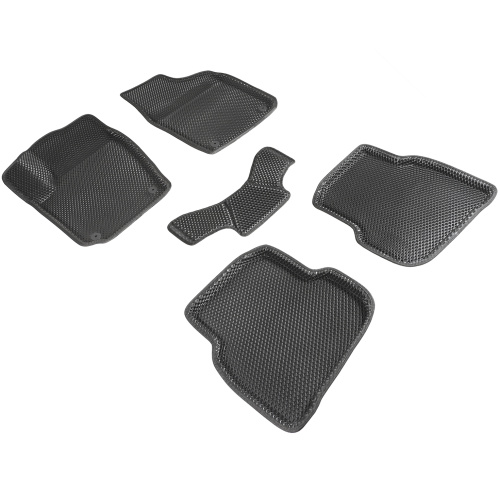Коврики в салон Volkswagen Polo  2009-2015 Седан, 3D EVA Seintex "ромб", Черный, Арт. 95227