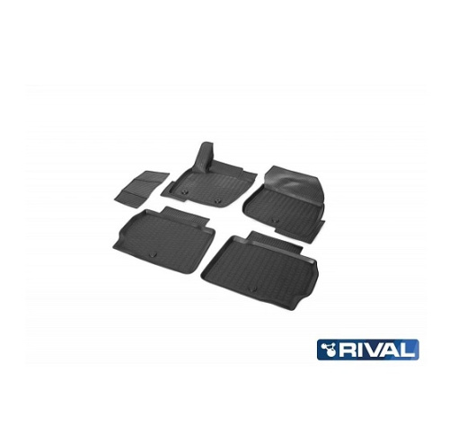 Коврики в салон Ford Mondeo  2012-2019 Седан, полиуретан 3D Rival, Черный, Арт. 11802001