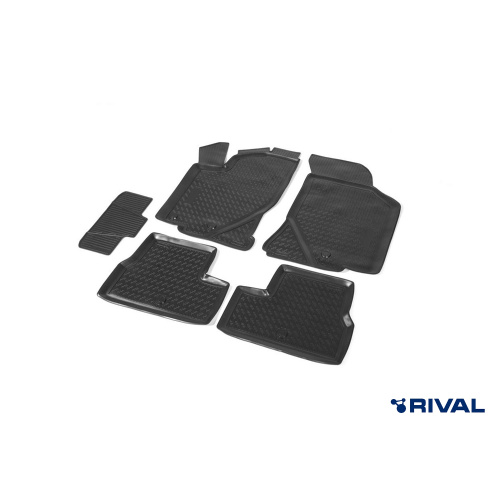 Коврики в салон LADA Granta (2190) 2011-2018 Седан, полиуретан Rival, Черный, Арт. RIV16001001