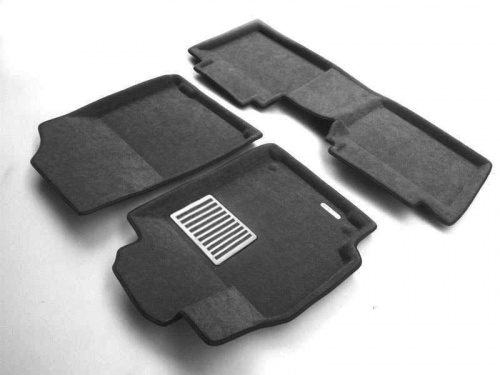 Коврики в салон Toyota Camry (XV50) 2011-2014, 3D ткань Euromat LUX, Серый, Арт. EM3D005104G