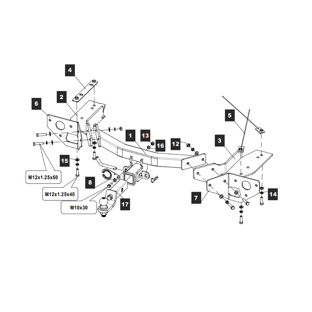 Фаркоп GAC GS8 II 2021-2025 E с антистуком TOWRUS Арт. 289241