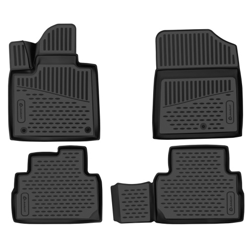 Коврики в салон Hyundai Santa Fe (TM) 2020-2024 FL, полиуретан 3D Element, Черный, 5 мест Арт. ELEMENT3DA0N169210