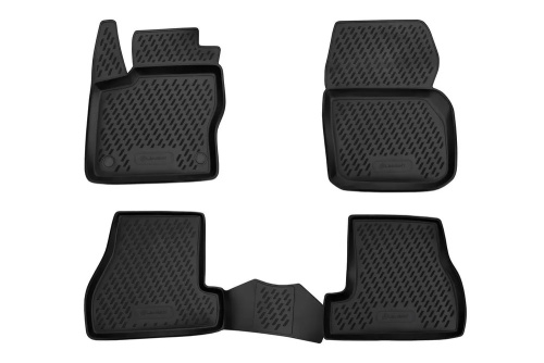 Коврики в салон Ford Focus  2010-2015 Хэтчбэк 5 дв., полиуретан Element, Черный, Арт. CARFRD00001H
