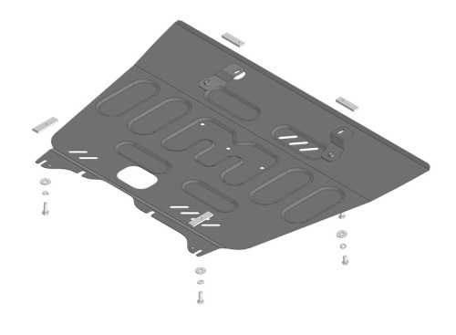Защита картера двигателя, КПП GAC GS8 II 2021- V-2.0; FWD усиленная Арт. 77802