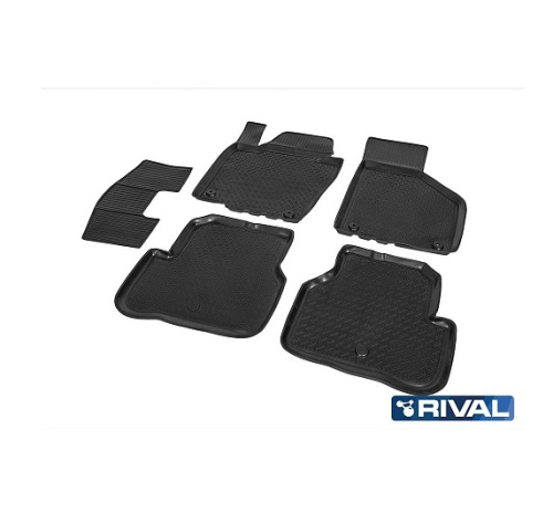 Коврики в салон Volkswagen Passat (B7) 2010-2015 Седан, полиуретан Rival, Черный, Арт. 15803001