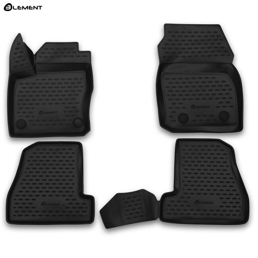 Коврики в салон Ford Focus  2010-2015 Хэтчбэк 5 дв., полиуретан 3D Element, Черный, Арт. ELEMENT3D1671210k