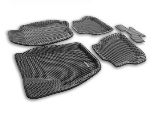 Коврики в салон Volkswagen Polo  2009-2015 3 дв., 3D EVA Euromat, Серый, Арт. EM3DEVA005416G