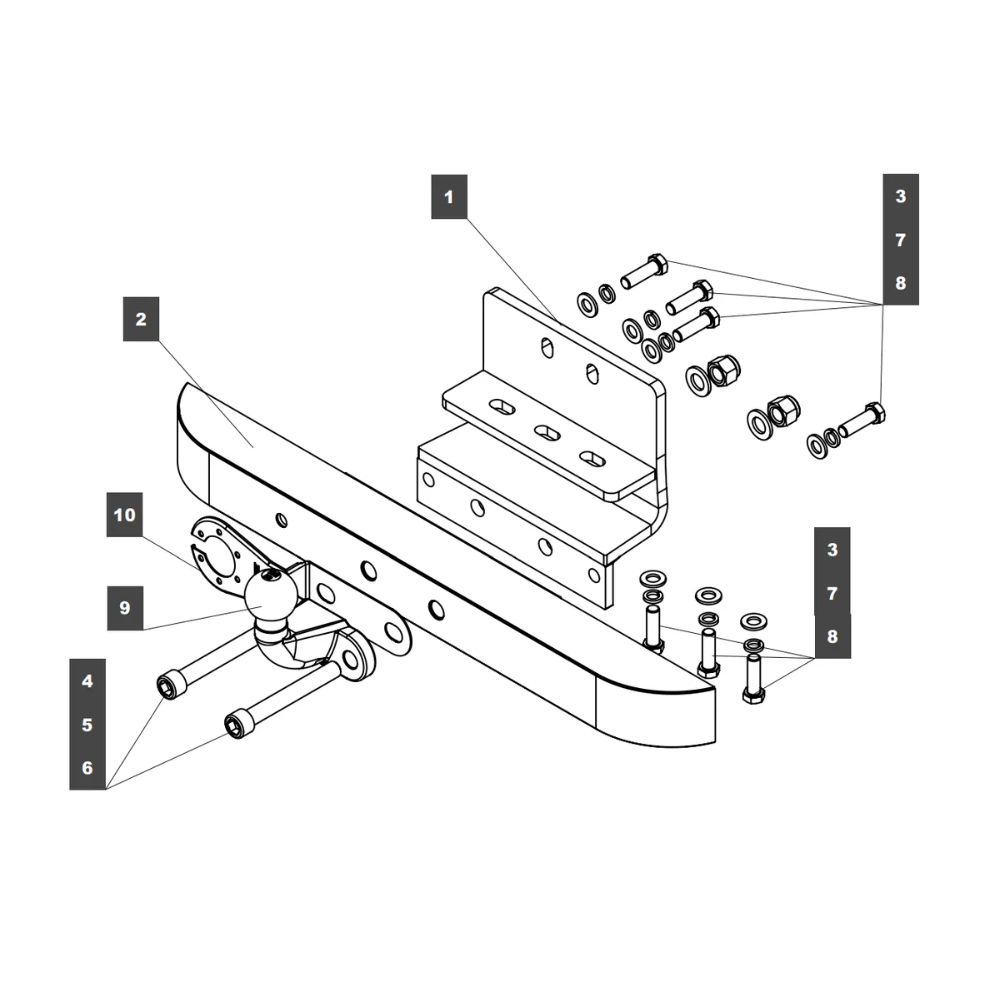 Фаркоп Toyota Land Cruiser 300 2021- с открытой оцинк.балкой и наклад.из нерж. стали BALTEX Арт. 269085