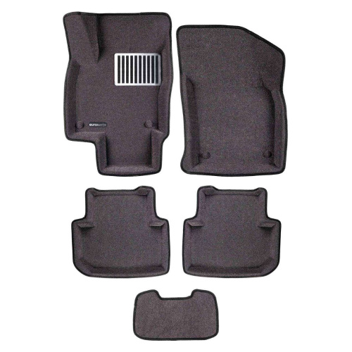 Коврики в салон Volkswagen Tiguan  2016-2020, 3D ткань Euromat LUX, Серый, Укороченные Арт. EM3D005420G