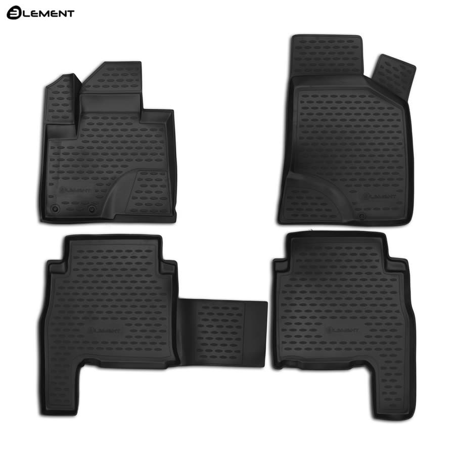 Коврики в салон Hyundai Santa Fe (CM) 2010-2012 FL, полиуретан 3D Element, Черный, Арт. NLC.3D.20.37.210