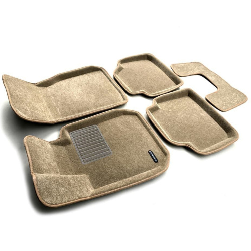 Коврики в салон BMW 3 (F30) 2011-2016 Седан, 3D ткань Euromat Business, Бежевый, Арт. EMC3D001202T