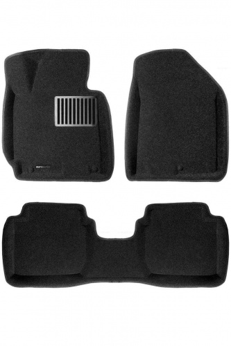 Коврики в салон Kia Cerato  2013-2016 Седан, 3D ткань Euromat LUX, Черный, Арт. EM3D002921