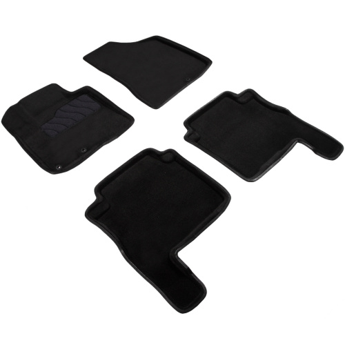 Коврики в салон Hyundai Santa Fe (CM) 2006-2009, 3D ткань Seintex , Черный, Арт. 81955