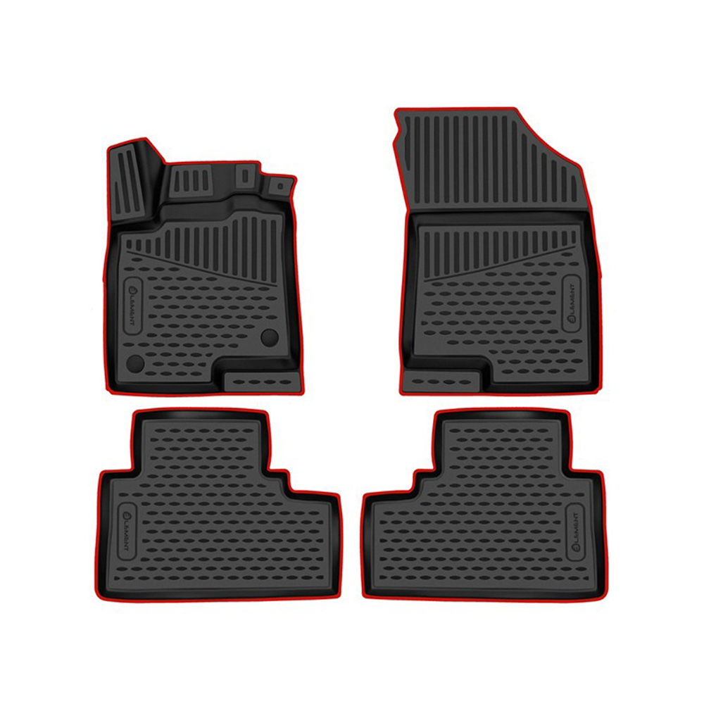 Коврики в салон Haval Jolion 2021-, полиуретан 3D Element, Черный, 2WD красный кант Арт. KANTELEM3DAN0015210KRD