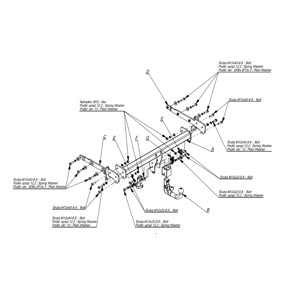 Фаркоп Subaru Outback (BS) 2014-2018 IMIOLA Арт. UA09