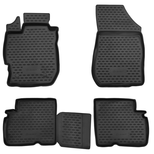 Коврики в салон Nissan Almera (G15) 2012-2018, полиуретан Element, Черный, Арт. CARNIS10049