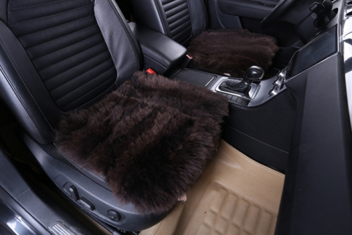 Квадрат из искусственного меха с длинным ворсом, коричневый, арт. IKD012