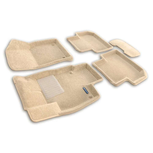 Коврики в салон Volkswagen Tiguan  2016-2020, 3D ткань Euromat Business, Бежевый, Укороченные Арт. EMC3D005420T