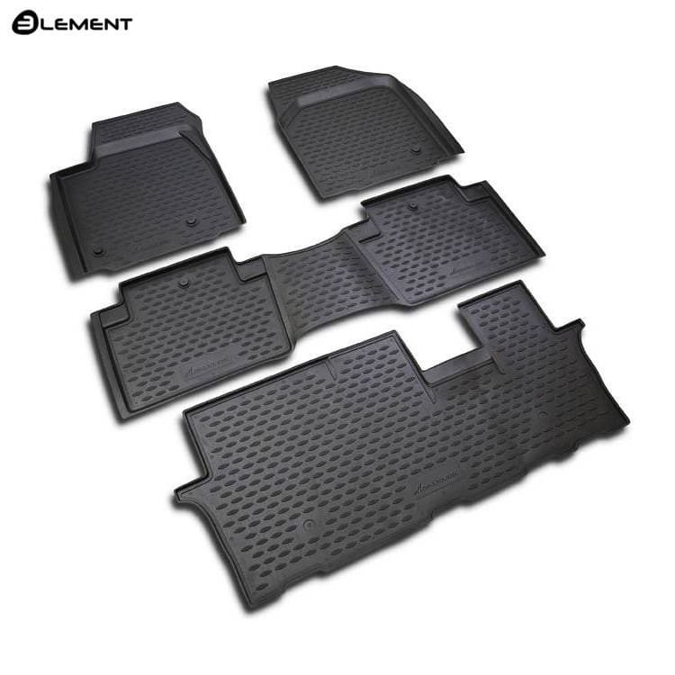 Коврики в салон Honda Pilot  2008-2011, полиуретан Element, Черный, комплект на три ряда Арт. NLC.18.12.210k