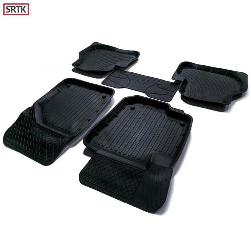 Коврики в салон Volkswagen Scirocco  2014-2017 FL, резина 3D SRTK Premium, Черный, Арт. PR.W.SCIR.08G.02023