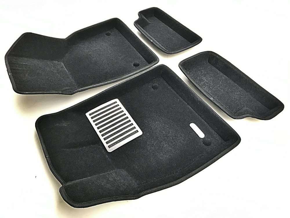 Коврики в салон Audi TT (8S) 2014-2019, 3D ткань Euromat LUX, Черный, Арт. EM3D-001106