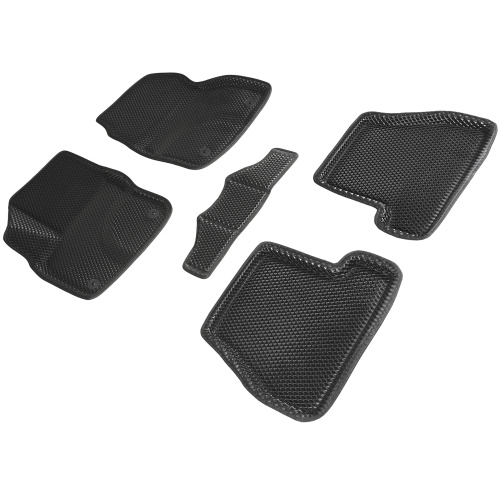 Коврики в салон Ford Focus  2010-2015 Хэтчбэк 5 дв., 3D EVA Seintex "ромб", Черный, Арт. 95240