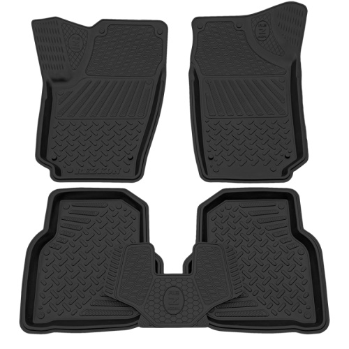 Коврики в салон Volkswagen Polo  2009-2015 3 дв., резина Rezkon, Черный, Арт. 1035020100