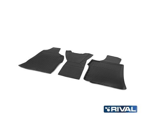 Коврики в салон Hyundai H1  2007-2015, полиуретан Rival, Черный, передний ряд Арт. 12312001