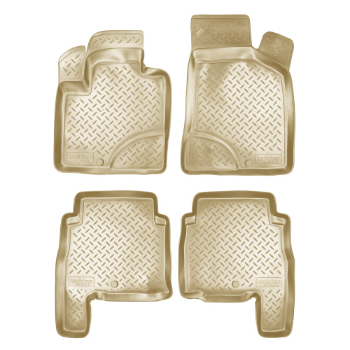 Коврики в салон Hyundai Santa Fe (CM) 2006-2009, полиуретан Norplast, Бежевый, Арт. NPL-Po-31-22-B