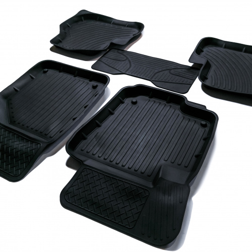 Коврики в салон Skoda Yeti  2009-2014, резина 3D SRTK Premium, Черный, Арт. PR.SK.YET.09G.02023