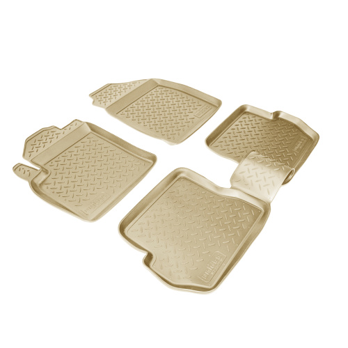 Коврики в салон Ford Fiesta (MK5) 2002-2005 3 дв., полиуретан Norplast, Бежевый, Арт. NPLPO2219B