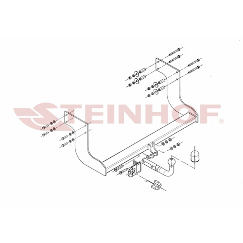 Фаркоп Hyundai Porter II 2005-2018 кузов бортовой Steinhof Арт. K034