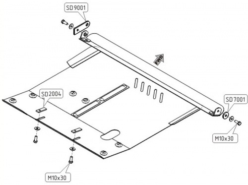 Защита картера двигателя, КПП Mazda MPV (LW) 1999-2003 V-2,3 Арт. 12.0239