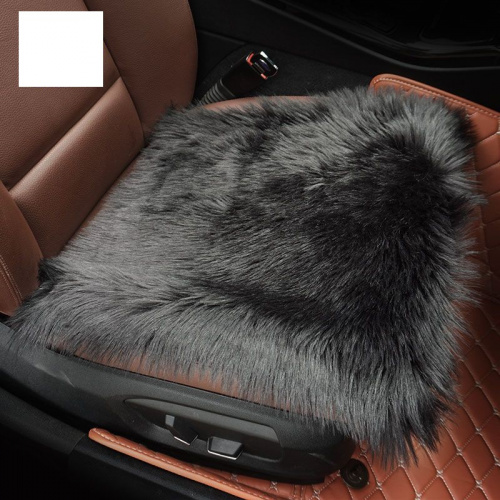 Квадрат из искусственного меха с длинным ворсом, серый, арт. IKD022