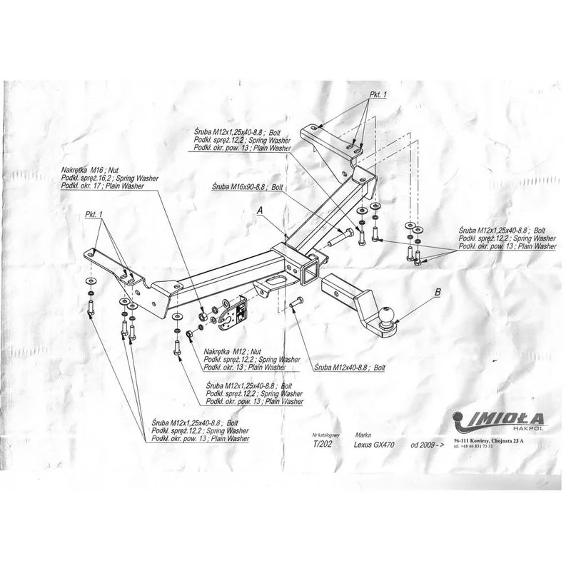 Фаркоп Toyota Land Cruiser Prado (J120) 2002-2007 5 дв. IMIOLA Арт. T202