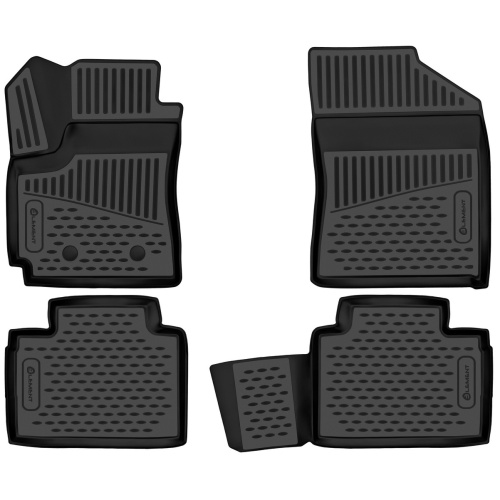 Коврики в салон FAW Besturn X40  2016-2023, полиуретан 3D Element, Черный, Арт. ELEMENT3D02076210K